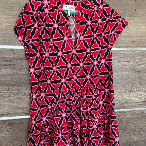 Saloni Ashley B Printed Cotton Dress - Size 16UK/12US - Picture 1 of 14